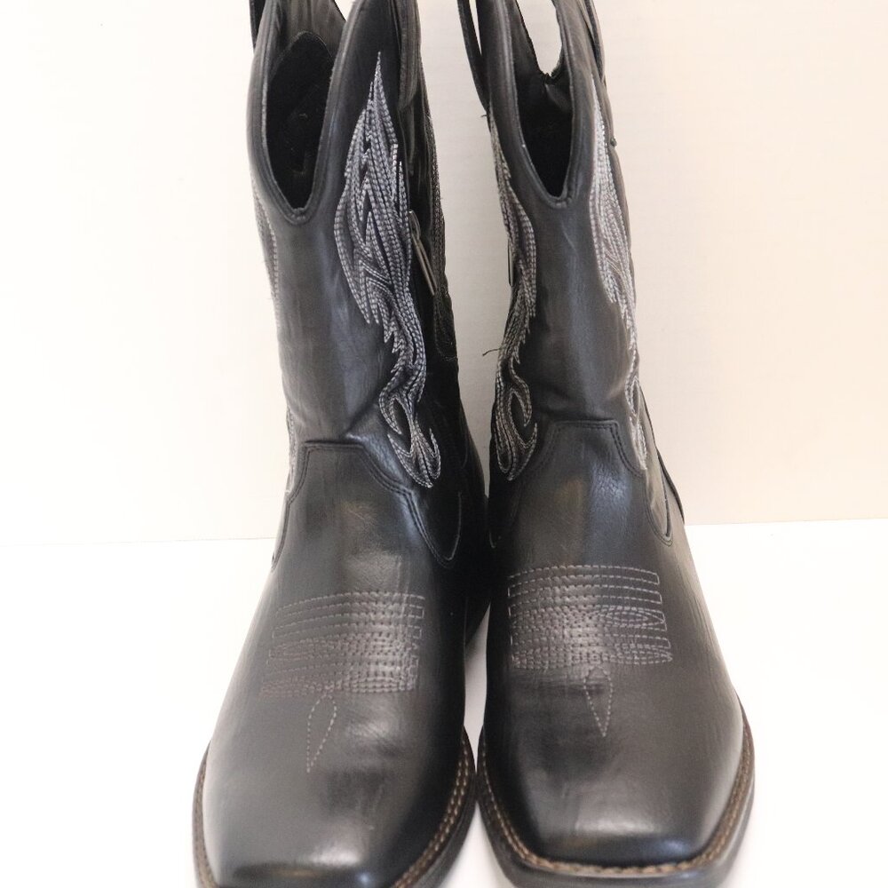 Jousen Men's Cowboy Boots Black Size 10 Upper Synthetic‎ Lining Textile